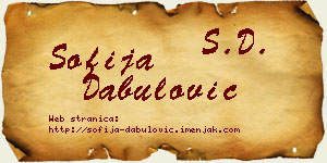 Sofija Dabulović vizit kartica